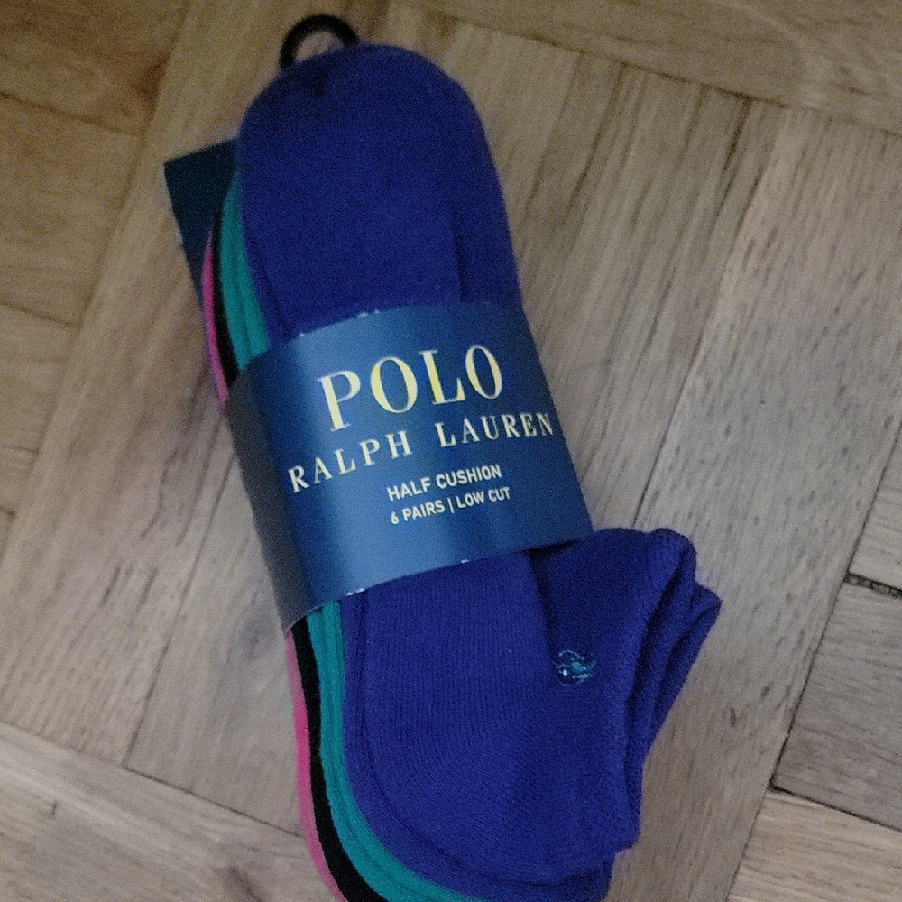 POLO RALPH LAUREN/6-PAIRS SOCKS/HALF CUSHION/LOW CUT